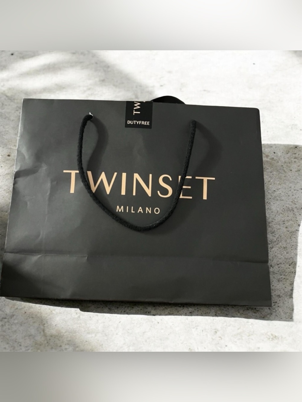 Milano Twinset Black Shopping Bag with Gold Logo